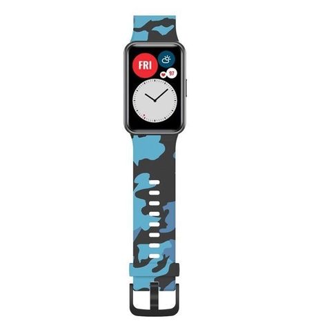 Correa De Diseño Compatible Con Huawei Watch Fit Azul Militar-0