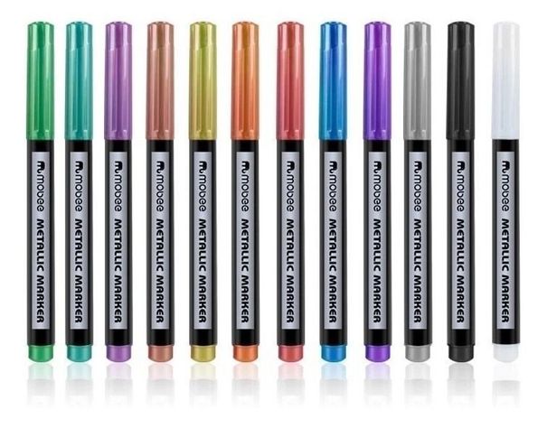 Lápices Metálicos Set 12 Colores Permanente Mobee-2