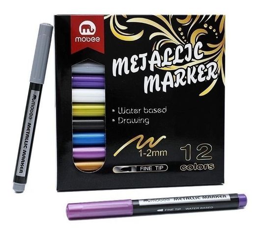 Lápices Metálicos Set 12 Colores Permanente Mobee-0