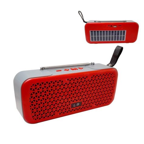 Parlante Bluetooth Portatil Solar Rojo C81036-0