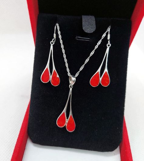 Conjunto Gota Piedra Jaspe – Plata Ley 925-0