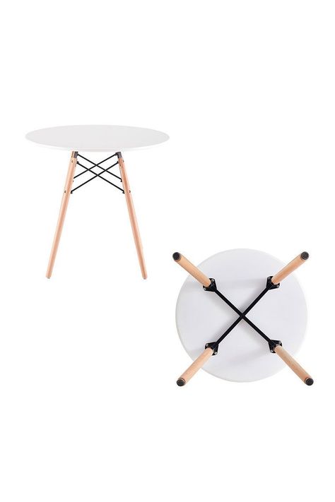 Juego de Comedor Redondo de 4 Sillas Blanco-4