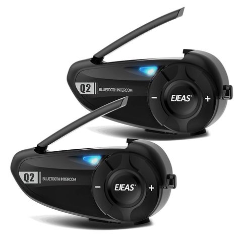 Pack 2 Intercomunicadores Bluetooth motociclismoRadio FM Ejeas Q2-1
