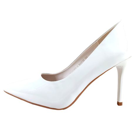 Zapato de Mujer Blanco Taco Aguja-0