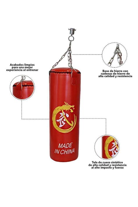 Saco Boxeo Punching Ball 80 cm Rojo-3