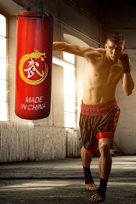 Saco Boxeo Punching Ball 80 cm Rojo-5