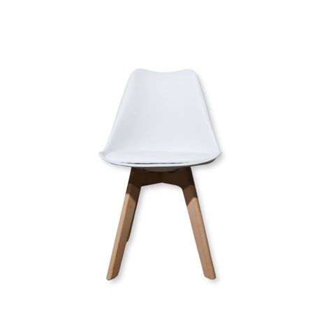 Silla Tulip acolchada blanca-1