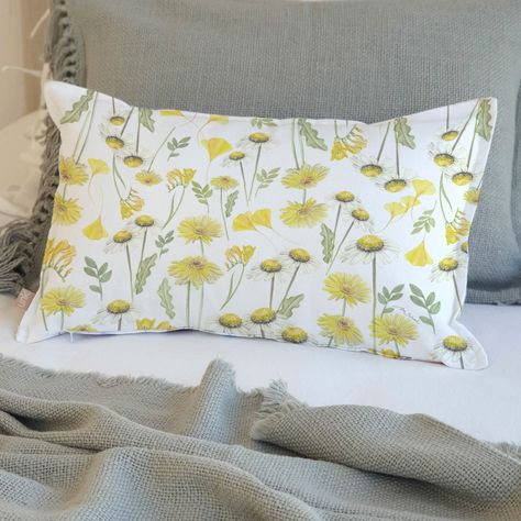 FUNDA COJÍN ALGODÓN  PRIMAVERA AMARILLA 50X30-1