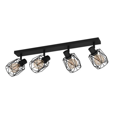 FOCO SOBREPUESTO TECHO TOSSINO ACERO NEGRO E27 4X40W IP20 COD.390044-0