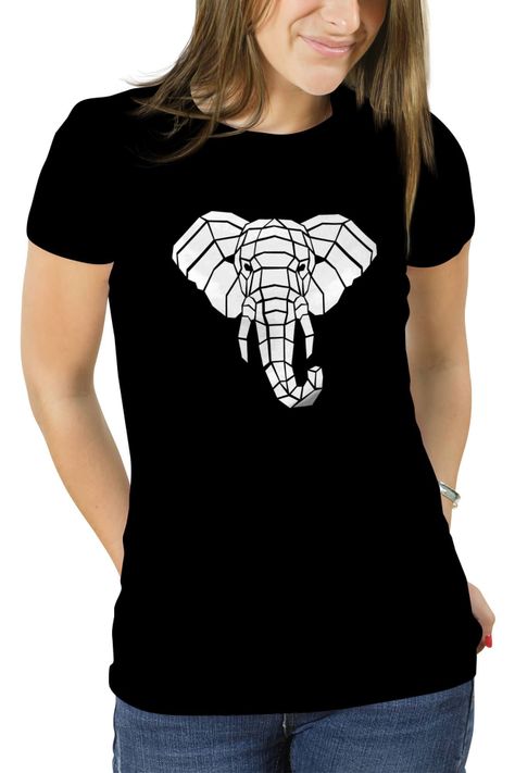 Polera mujer diseño Elefante Geométrico-0