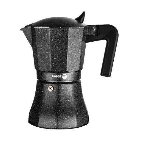 Cafetera Italiana negra aluminio  9 Tazas Tiramisú Fagor-0