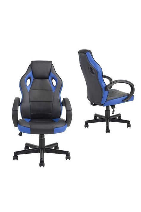 Silla Gamer Pu Ergonómica Escritorio Tunney Azul-3