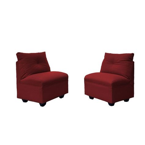 Par Butacas Mateo Chenille Rojo Pata Plastica 1C-0