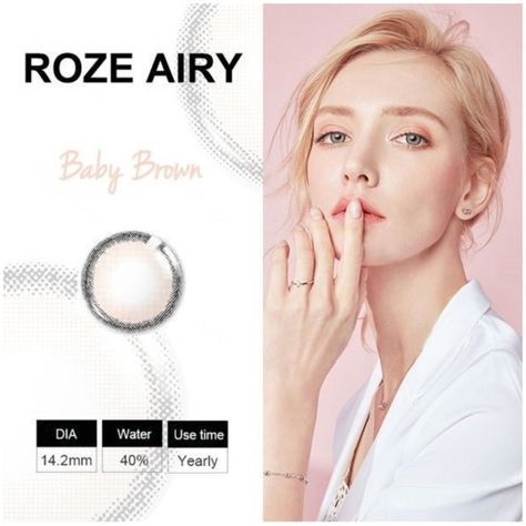Par De Lentes De Contacto Línea Roze Airy Color Café Bebé-2