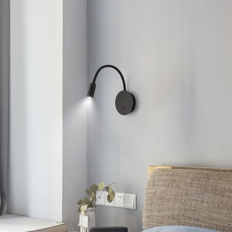 Apliqué Lámpara LED Flexible Cabecera Lectura Negro 3W-2