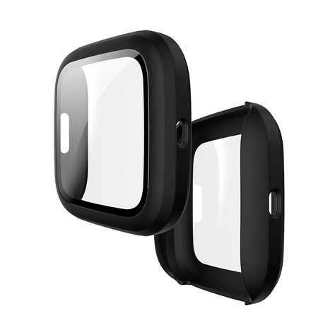 Protector Carcasa Con Vidrio para Fitbit Versa 2 - Negro-0