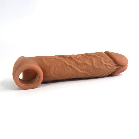Funda B Extensora Para El Pene 16.5cm con CockRing-1