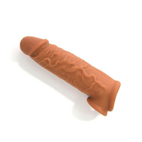 Funda B Extensora Para El Pene 16.5cm con CockRing-0
