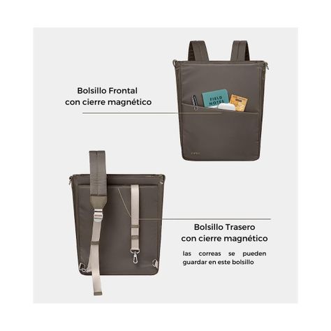 Tomtoc Mochila/Bolso de Hombro SLASH H63 para 11" - Marrón-3