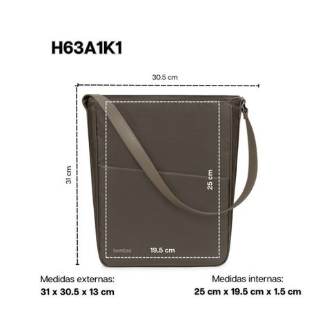 Tomtoc Mochila/Bolso de Hombro SLASH H63 para 11" - Marrón-1