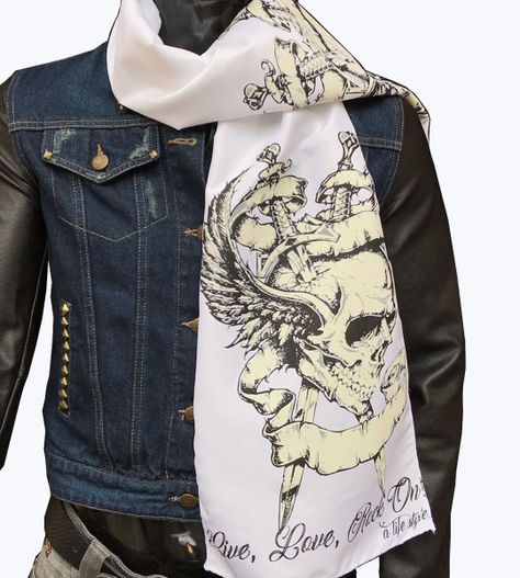 Pañuelo Blanco Estampado Calavera Esp-1