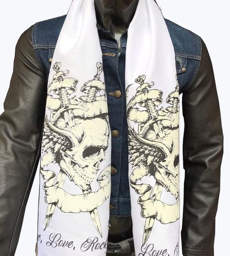 Pañuelo Blanco Estampado Calavera Esp-0