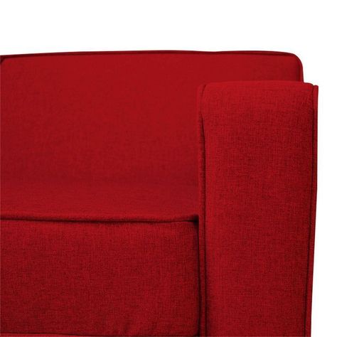 Sofá Lilen Chenille Tipo Lino Rojo 2 Cuerpos-3