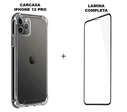 Kit Carcasa Reforzada + Lamina Completa Compatible Con iPHONE 12 PRO-0