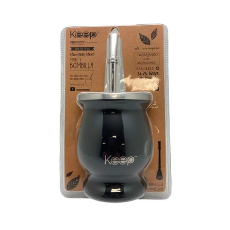 Mate Con Bombilla Clásico 200 ml Celeste / Amarillo - Keep-6