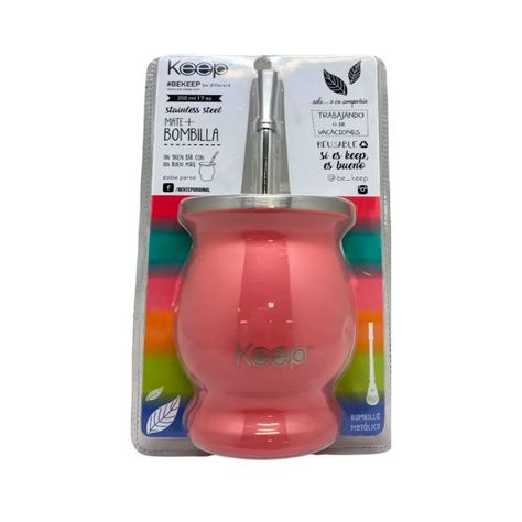 Mate Con Bombilla Clásico 200 ml Celeste / Amarillo - Keep-7