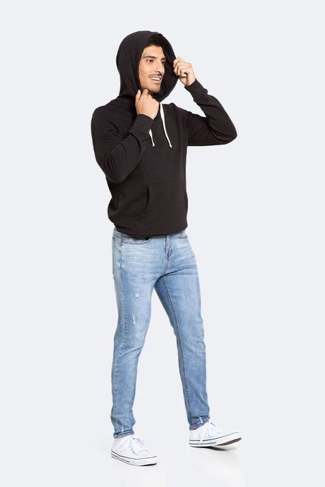 Jeans Hombre Skinny Azul Claro Con Destroyer-3