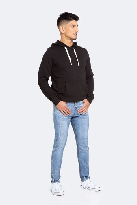 Jeans Hombre Skinny Azul Claro Con Destroyer-2