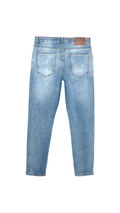 Jeans Hombre Skinny Azul Claro Con Destroyer-6