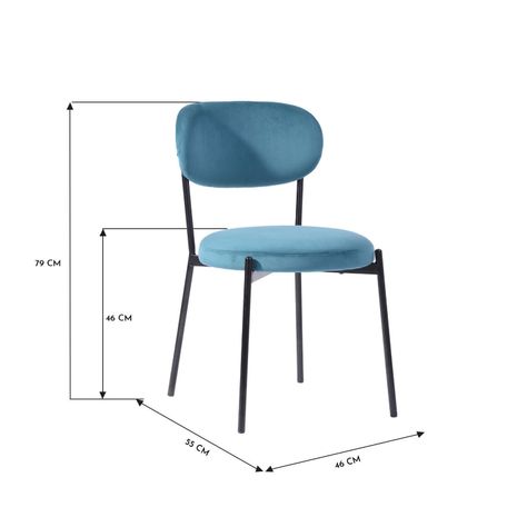 Pack 2 Sillas de Comedor Blues Azul-2