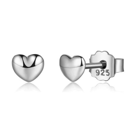 Aros Plata 925 Mini Corazon Plateado-0