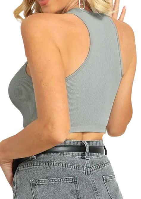 Top Algodón MLK Casual Verde Mujer-3