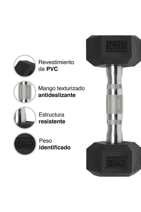 Mancuerna Hexagonal 5 Kg Negro-3