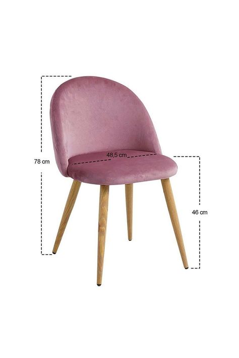 Pack 4 Sillas Comedor Sitial Terciopelo Rosa-2