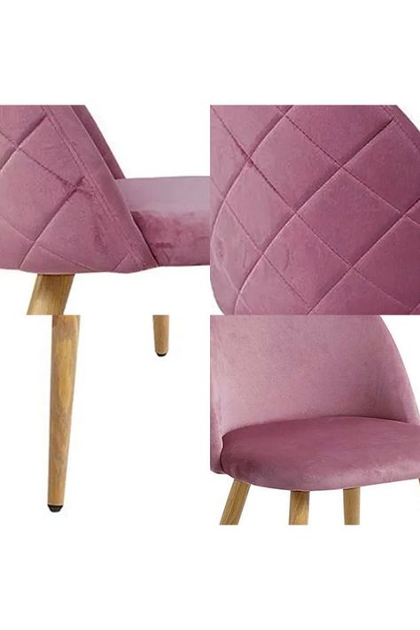 Pack 4 Sillas Comedor Sitial Terciopelo Rosa-4