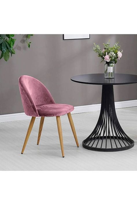 Pack 4 Sillas Comedor Sitial Terciopelo Rosa-1