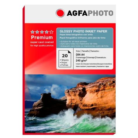 Papel Premium Agfa Glossy 240gr 20 Hojas A4-0
