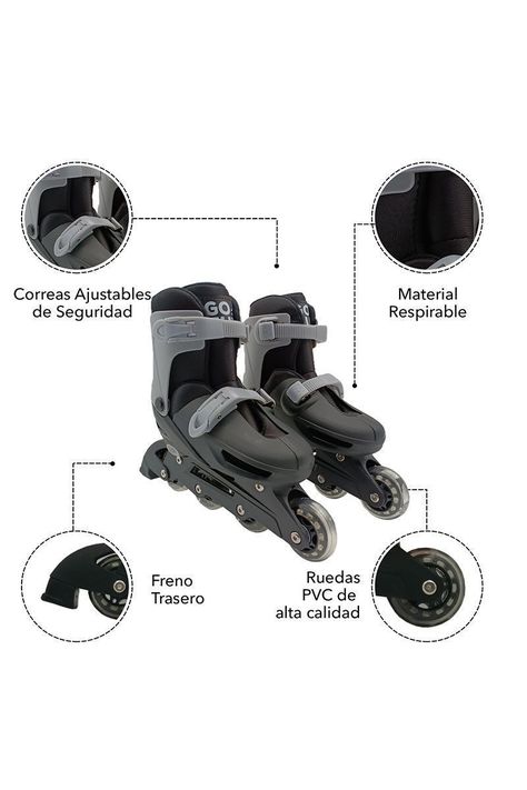 Set patines y protecciones GOFUN S Negro-3
