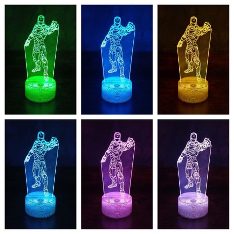 Lámpara ilusión 3D Ironman 7 Colores Led Iron-Man-1