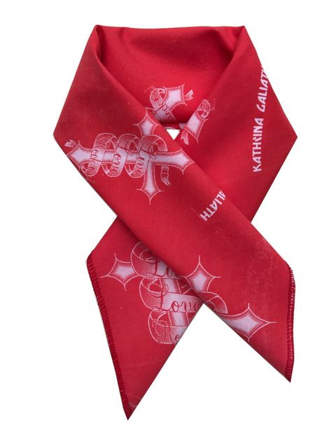 Bandana Roja Estampada -1