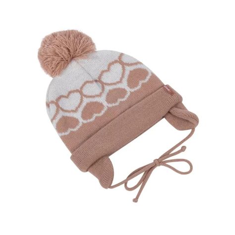 Gorro Cubre Orejas Con Pompón Corazones-0