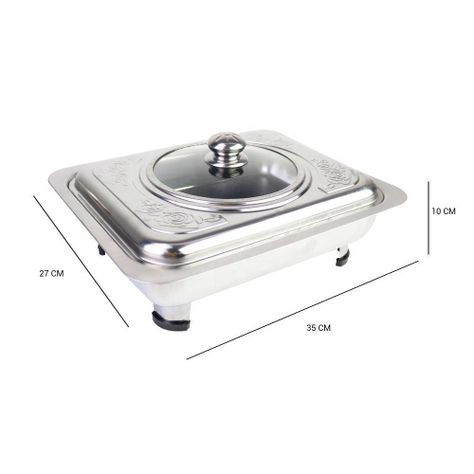 Pack 2 Bandeja Budinera Tapa Acero Inoxidable-1