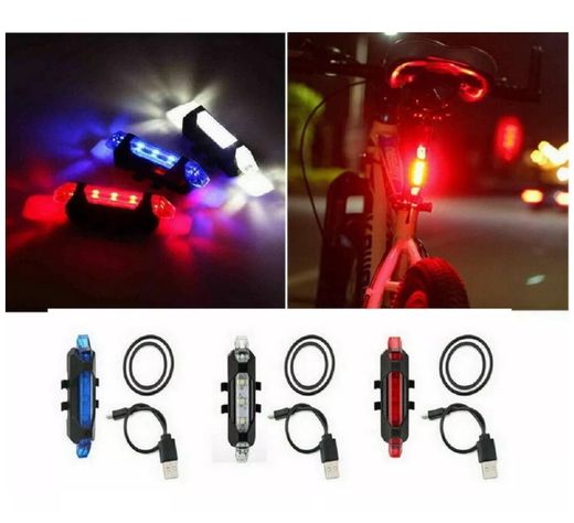LUZ LED BICI USB RECARGABLE ROJO-1
