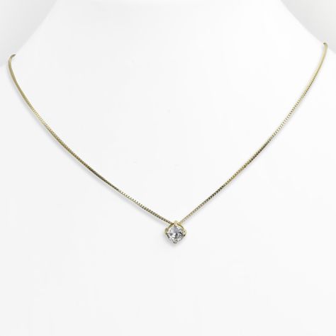 Collar Punto De Luz 5mm Enchapado Oro 18K-1