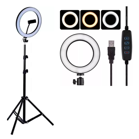 Aro De Luz Led 33cm Tik-Tok 3t+ Trípode Ajustable -0