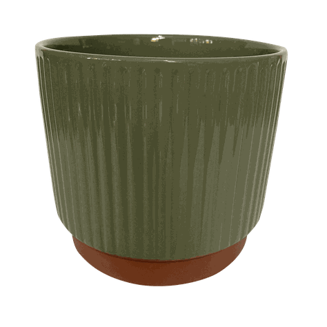 Macetero Enlozado Oliva  20x18 Decogreen-0